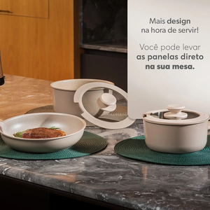 Vente flash - Ensemble de casseroles en céramique antiadhésives 9 pièces avec couvercles en verre et poignées amovibles en silicone - Product Image 5