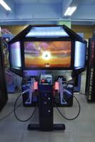 Machine de jeu vidéo d'arcade de tir, 55 pouces LCD, pour deux joueurs, à monnayeur, avec pistolet fantôme, en anglais, à vendre