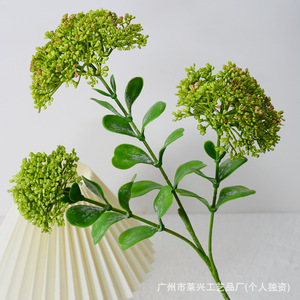 Flor Artificial Laixing Verde, Multicabeza, de Plástico Suave, para Decoración de Interiores y Exhibición en Bodas - Product Image 1