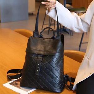 AndoBag <b>Backpack</b> <b>for</b> Women Genuine Cow Leather Large Capacity Fashion Underarm Shoulder Bag Zipper <b>Ladies</b> Handbag 8550 - Product Image 2