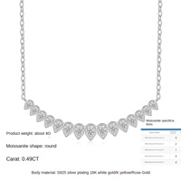 Colliers ras du cou en argent sterling 925 avec moissanite VVS, bijoux de créateur raffinés, certifiés, pour femmes
