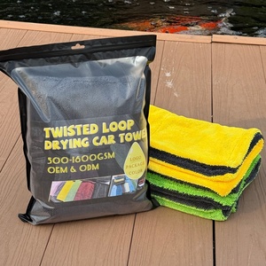 Edgeless Microfiber 1200 1400 Gsm Wash Car Microfibre Detailing Auto Micro Fiber Cloths Cleaning Twisted Loop <b>Drying</b> <b>Towels</b> - Product Image 1