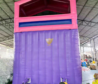 Toboggan gonflable 2-en-1 eau et terre avec piscine à jets, en PVC 0,9 mm, pour fêtes d'enfants en extérieur, écoles et carnavals