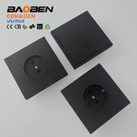 BAOBEN Prise de courant standard UE 16A 250V avec prise française et interrupteur mural USB-C combiné pour la maison (Vente directe usine)