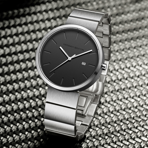Montre pour homme HANNAH MARTIN, la plus populaire, avec logo personnalisé, mouvement à quartz japonais 3ATM, acier inoxydable, cadran analogique de luxe, <span class=keywords><strong>calendrier</strong></span> <span class=keywords><strong>complet</strong></span> - Product Image 1