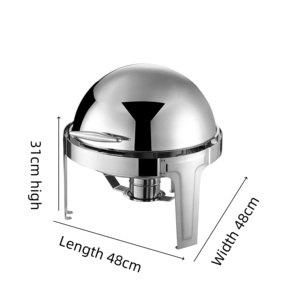 Calentador de Comida de Lujo Dorado de Acero Inoxidable de 6L con Diseño Enrollable, Calentamiento a Combustible/Eléctrico, para Buffet, Hotel y <span class=keywords><strong>Restaurante</strong></span> - Product Image 2