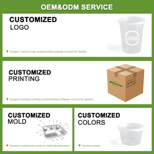 16/24/32oz rõ ràng PP Pet súp cốc Deli Snack <span class=keywords><strong>container</strong></span> takeout vòng nhựa Jar hộp dùng một lần thực phẩm bồn tắm lưu trữ bát với nắp - Product Image 4