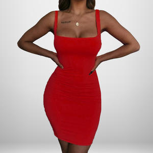 Vestido largo sin mangas de color sólido elegante ajustado con decoración de lentejuelas con estilo informal para la temporada de otoño cintura natural - Product Image 1