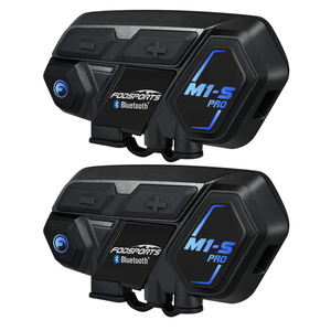 2 Piezas Fodsports <span class=keywords><strong>M1</strong></span>-<span class=keywords><strong>S</strong></span> PRO <span class=keywords><strong>Intercomunicador</strong></span> para Casco de Motocicleta para 10 Pilotos, 2 km de Alcance, IP65, Accesorios Inalámbricos para Motocicleta, Auriculares Bluetooth - Product Image 1