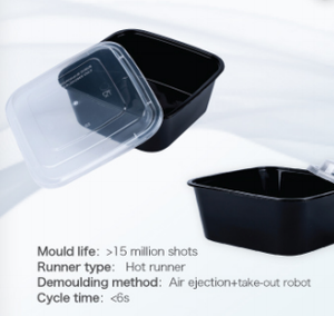 Moule d'injection en acier S136 de qualité alimentaire à 12 cavité<span class=keywords><strong>s</strong></span> pour boîte à lunch en PP à paroi mince, moule personnalisé pour conteneur rectangulaire jetable à emporter - Product Image 4