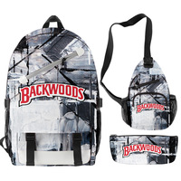 Sac à dos personnalisé entièrement imprimé par sublimation pour l'extérieur, l'école, le voyage, le style Smoke Shop, Cookie RAW, Backwoods, dessin animé, anime, ensemble de sacs à dos