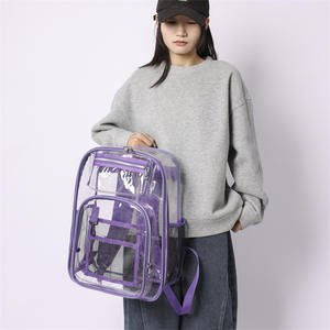 Custom Unisex Pvc Student Backpack Closure Soft Travel <b>Bag</b> <b>Clear</b> Crossbody Strap Men Women Laptop Friendly Backpack - Product Image 5