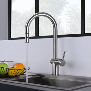 Modern 304 Stainless Steel 360 Swivel Cold and Hot Brushed Pull-down Extendable Kitchen Faucets Mixer Sink Faucets Kitchen <strong>Tap</strong> - Product Image 2