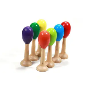 Vendita calda di legno palla di sabbia piccolo martello di sabbia color sabbia martello Orff strumenti a percussione giocattoli per bambini scuola materna insegnamento