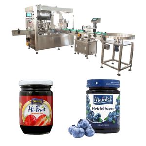 Machine de remplissage et de bouchage automatique WB-JG4 à 4 têtes pour confiture, pâté, confiture de fruits, confiture de fraises, confiture de bleuets, pots en verre, haute qualité - Product Image 1
