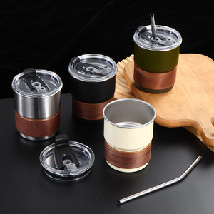 Tazas <span class=keywords><strong>de</strong></span> <span class=keywords><strong>café</strong></span> y té <span class=keywords><strong>de</strong></span> acero inoxidable 304, taza <span class=keywords><strong>de</strong></span> <span class=keywords><strong>café</strong></span> <span class=keywords><strong>de</strong></span> 300ml, taza <span class=keywords><strong>de</strong></span> <span class=keywords><strong>café</strong></span> portátil <span class=keywords><strong>de</strong></span> viaje para acampar con funda antiescaldado y tapas - Product Image 3