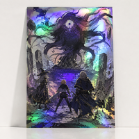 Affiche d'art personnalisée en feuille holographique de qualité supérieure, impression d'anime/manga, illustration holographique métallique, affiches de fanart de collection