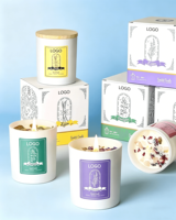 Ensemble cadeau de bougies parfumées pour la décoration de la maison de luxe, étiquette privée, pot en verre, cire de soja à la vanille pour Noël et anniversaire, bougies parfumées
