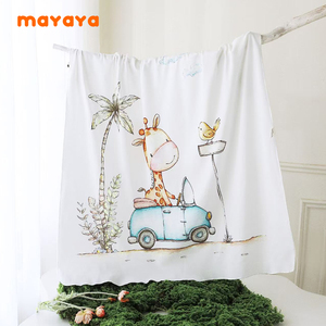 Manta Envolvente de Muselina de Algodón para Bebé, Diseño de Jirafa, Ligera, para <span class=keywords><strong>Recién</strong></span> <span class=keywords><strong>Nacidos</strong></span>, Venta al Por Mayor - Product Image 1