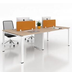 광저우 BERSON 현대 내구성 4 석 사무실 컴퓨터 책상 프레임 케이블 슬롯 금속 테이블 다리 - Product Image 2