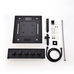 Set <span class=keywords><strong>Doccia</strong></span> Nero con Musica, <span class=keywords><strong>Termostatico</strong></span>, 3 Funzioni: Soffione <span class=keywords><strong>Doccia</strong></span> a Pioggia, Nebulizzatore e Cascata, Montaggio a Soffitto Incassato - Product Image 6