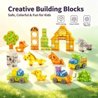 Productos Novedosos 2026, Cubos Magnéticos Transparentes 3D, Juguetes de Construcción de Plástico, Juego de Bloques de Construcción Magnéticos Educativos con Animales para Niños