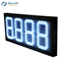 Éblouissement-LED 12 pouces 8.888 blanc haute luminosité télécommande numérique LED changeur de prix affiche pour station-service
