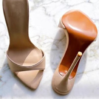 Mules et sandales élégantes pour femmes, à talons fins rouges, ultra-hauts et légers, couleur violette