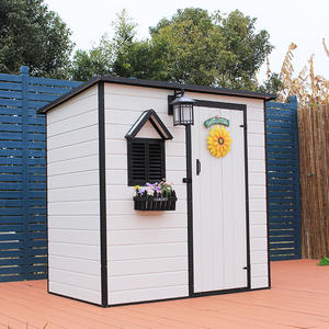 Hangar de stockage extérieur en métal en acier avec cadre de sol Kit de base de fondation blanc gris Outil utilitaire pour jardin arrière-cour pelouse - Product Image 2