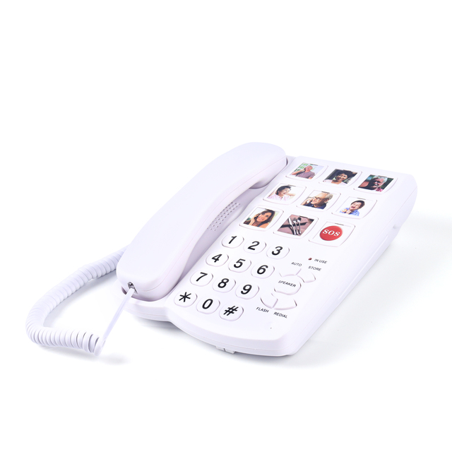 Big Button Large Number With Photos Desktop Landline Phone For Elder Child One Touch Dial Emergency Call Corded Telephones