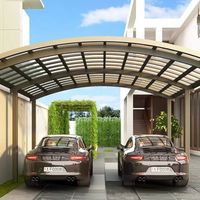 Nouveau modèle Abri voiture en aluminium étanche Garages avec toit en polycarbonate Abri voiture simple en porte-à-faux