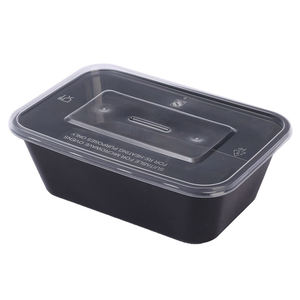 Contenedor de Alimentos de Plástico Negro de 750 ml con Logotipo Personalizado, Apto para Microondas, para Comida para Llevar y Preparación de Comidas de Marca - Product Image 2
