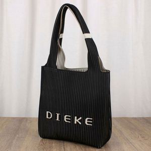 Sac fourre-tout tricoté imperméable à motif personnalisé, nouvelle collection 2025, vente en gros, fermeture éclair, poche intérieure, idéal pour le shopping - Product Image 3