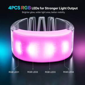 Bracelet LED programmable DMX synchronisé, 3 LED RGB, respectueux de l'environnement, logo personnalisé, <span class=keywords><strong>t</strong></span>élécommande, bracelet <span class=keywords><strong>en</strong></span> silicone clignotant pour - Product Image 2