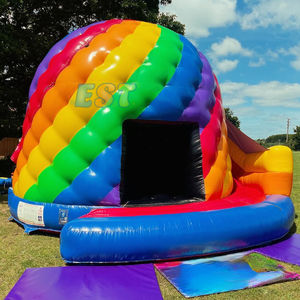 <span class=keywords><strong>Discothèque</strong></span> <span class=keywords><strong>gonflable</strong></span> d'extérieur arc-en-ciel pastel château plein d'entrain pour enfants <span class=keywords><strong>discothèque</strong></span> avec toboggan torsadé pour le plaisir de la maison de rebond - Product Image 3