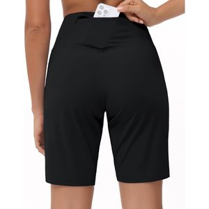 FOXA Short Bermuda taille haute pour femme avec poches zippées pour la course à pied, la randonnée et le fitness - Product Image 4