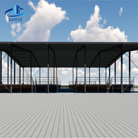 Salle de sport en structure métallique 50x40m, bâtiment préfabriqué à toit ouvert pour terrain de sport
