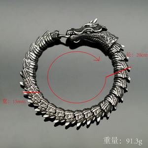 Nueva Pulsera de Dragón Masculina, Estilo Retro Imponente, Tendencia Masculina, Pulsera de Quilla, Estilo Frío y Sofisticado, Pulsera de Cabeza de Serpiente con Estilo Nacional - Product Image 6
