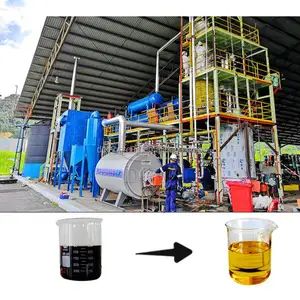 1-15TPD Máquina de destilación de aceite usado Neumático Plástico Reciclaje de aceite usado a costo de planta de refinación diésel