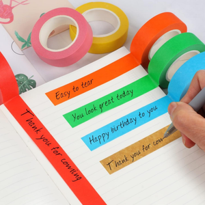 Bán buôn đầy màu sắc không có dư lượng giấy Crepe 12 cái 2in x 13yards màu <span class=keywords><strong>masking</strong></span> <span class=keywords><strong>tape</strong></span> trẻ em Nguồn cung cấp nghệ thuật họa sĩ băng cho DIY Craft - Product Image 5