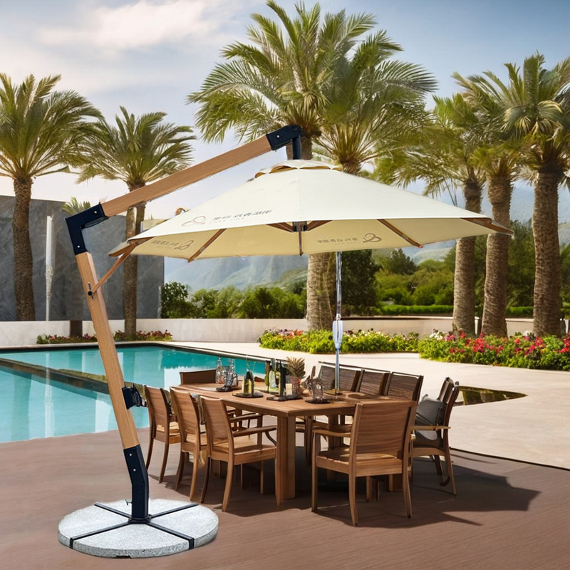 LED Solar Patio Umbrella Big Square