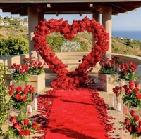 Arche de fleurs en soie en forme de cœur, rose rouge, décorations géantes personnalisées pour mariage, fête des mères et Noël