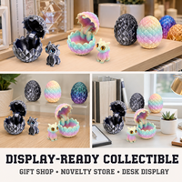 Ensemble d'œufs de dragon articulés en plastique imprimés en 3D, figurine de dragon, cadeau de collection, kit d'assemblage, décoration colorée