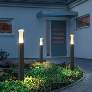 Lampe solaire de jardin étanche 30cm 40cm 60cm 80cm canal de paysage lampe à colonne LED moderne lampe de pelouse LED extérieure