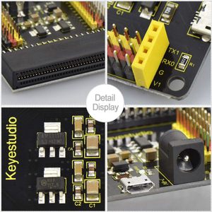 Carte d'extension <span class=keywords><strong>KEYESTUDIO</strong></span> BBC Microbit, adaptateur de carte d'extension, kit de démarrage compatible avec la carte de contrôle Microbit V2 V1 (sans - Product Image 6