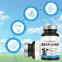 Suplemen Sapi Beku Kering Julong OEM, Kapsul Paru-Paru Sapi yang Diberi Makan Rumput untuk Dukungan Pernapasan, Heme Iron, Vitamin B12