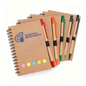 Promotion : Bloc-notes Kraft personnalisé avec logo pour fabricant d'instruments scientifiques, avec stylo, notes adhésives et ensemble carnet et stylo - Product Image 1