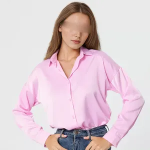 Custom New summer Satin, silk blouse plus-size blouse for women womens long sleeve shirt/