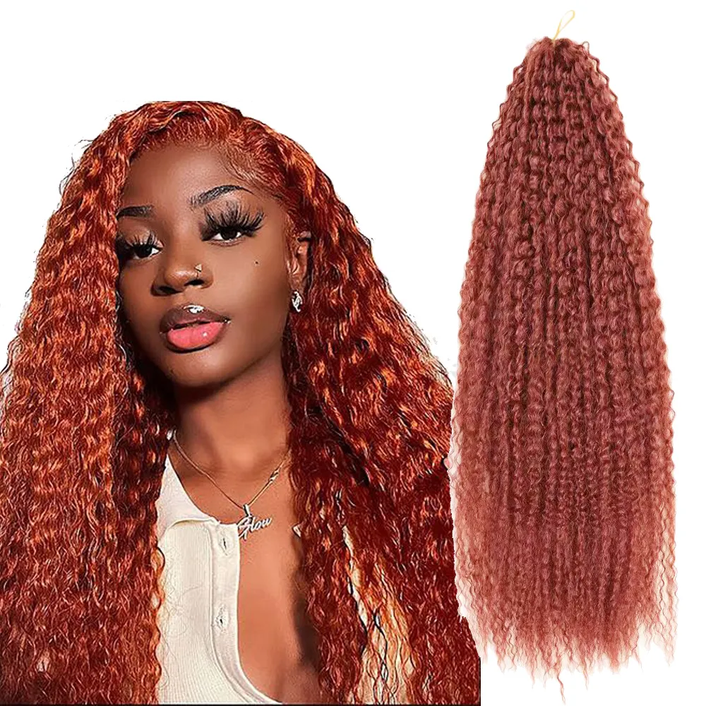 kinky curly crochet hair bulk 18inch 28inch length ombre color black grey red pink golden brown Brazilian braids