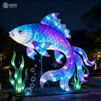 Leuchtende Karpfenförmige Skulptur-Festival-Laterne, Tier-Laterne für Wasserpark-Frühlingsfest-Beleuchtungsprojekte